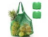 Saco de armazenamento de brinquedos de praia reutilizável Sacos de compras de malha Bolsa de mão Dobrável Natural Algodão Cordão Organizador Eco-Friendly colorido