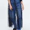 Casual Jurken Dames Mesh Sheer Transparant Polka Dot Lace Cover Up V-hals Button Down Maxi Jurk Seethrough Party Clubwear Strand7805073