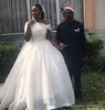 2019 Sydafrika vita bröllopsklänningar av axeln A Line Bridal Gown Custom Made Bröllopsklänning Billiga