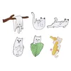 Dessin animé Chats drôles avec banane sur la branche design broche broches Badge Bouton Bouton Corsage Men Femmes Child Jewelry2901412