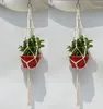 Plant Hangers MacRame Ropes Pots Holder Inomhus Flowerpot Basket Lifting Rope Wall Hängande planterhängande basketplanhållare YW37773368691