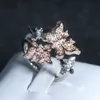 10 pezzi moda europea e americana nuova doppia farfalla intarsiata zirconi anelli donne festa di compleanno regali gioielli anelli taglia 512 G6922357