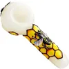 5 polegadas Favo de mel abelha 3D Tubo de mão de vidro Tubos de ervas coloridas para fumar Bongo de água Cachimbo de água cachimbo de cachimbo de cinzas Bongos Em estoque