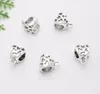 300pcs lot Silver Plated Heart Bail charms Spacer Beads Charms pendant For diy Jewelry Making findings 12x9mm280I