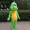 2019 Factory Hot Sale Green Dragon Dinosaur Mascot Kostym Tecknade kläder Rosa kostym Vuxen Storlek Fancy Dress Party Factory Direct Gratis Shipp