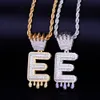 Nome personalizzato Corona Cauzione Viola Drip Lettere Collane con ciondolo per uomo Donna Colore oro Zircone cubico Gioielli Hip Hop233P7869081