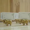 Golden Lucky Elephant Place Card Houder Houders Naam Nummer Tafel Plaats Bruiloft Gunst Gift Unieke Party Gunsten