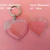 50 Pcs Heart Shaped Diy Acrylic Blank Picture Frame Keychains Transparent Blank Insert Po Keychains Pendant Key Ring Jewelry Ac290m