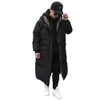 2020 frühling Männer Winter Jacke seidenartige baumwolle gepolsterte Kapuze Lose Fit Warme Lange Puffer Jacke Winter Mantel Outwear Mode