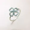 Authentiek Sterling Silver Lucky Clover Rings Dames Girls Wedding Gift Sieraden voor Pandora CZ Diamond verlovingsring met originele doos