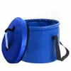 Nouveau 7 couleurs seau de pêche 11L stockage étanche Portable pliant extérieur seau pour Camping pêche randonnée Durable conteneur seaux 4919