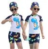 Enfants maillots de bain bébé maillot de bain combinaison garçons dessin animé dinosaure bonnets de bain maillot de bain fille combinaison de plongée crème solaire maillots de bain surf costume B5697