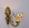 Tiffany Style Dragonfly Wandlamp Lamp Stained Glass Flower Crystal Armure Home Restaurant Cafe Decoratieve kunst Lampen