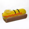 3.2inch Spoon Silicone Pipe Smoking Hand Pipes Handmade Oil Burner Pipes with Hot Dog Style TobaccoSmoke Accessories