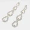 Orecchini pendenti da sposa con goccia d'acqua Wholesat per donna designer di lusso bling diamante cuore orecchino fidanzamento cena gioielli regalo d'amore