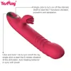 Lapin télescopique vibration intégrée rotation de la balle chauffage g gode spot vibrator femelle masturbation sex toys for woman y2004106411457