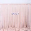 BC002C new custom made wedding birthday party blush pink soft sheer voile curtain panels photography backdrop with rod pocket