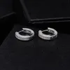 Hip Hop Full CZ Stone Paved Bling Ice Out Huggie Earring for Men Women Round Stud Earrings Fashion Jewelry Gold Silver black4225540