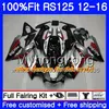 OEM-Einspritzung für Aprilia RS-125 RS125RR RS4 2012 2013 2014 2015 2016 315HM.32 RSV125 RS 125 RS125 12 13 14 15 16 Verkleidungssatz in glänzendem Schwarz