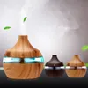 Aromatherapie Essentiële Olie Diffuser bamboe Luchtbevochtiger Houtnerf Ultrasone Cool Mist Diffusers met 7 LED kleur licht