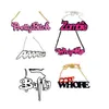 Halloween Hip Hop Jewelry Necklaces for Mens Zombie Boo WITCH Queen Daddy Buffy Barbie Letters Acrylic Pendant Necklace Women Party Gifts