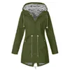 Women Solid Rain Jacket Outdoor Plus Size S-5XL Long Sleeve Waterproof Hooded Windproof Loose Coat T191018