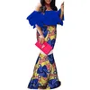 African-Dresses-for-Women-Plus-Size Dashiki Elegant Traditionell Afrikansk Kläder Flare Sleeve Party Dress WY3955