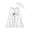 Children039s estate marea fan ragazza gonna senza maniche con fiocco vestito in due pezzi in neonato vestiti bianco vestito7359431