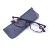 New Fashion Black Brown TR90 Antiblue Folding Reading Glasses With Leather Case Foldable Reading Eyeglasses Glasses1492951
