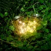 Zasilany słonecznym Mason Jar Pokrywa DIY LED Fairy String Lights Party Garden Decor Light Dla Ogrodów Światła Salowe