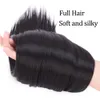 Kinky Straight Ponytail voor zwarte vrouwen Natuurlijke grof Yaki Rechte Remy Haar 1 Stuk 140G Clip in Ponytails Zwart 100% Menselijk Haar