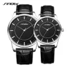 Casal Preto de Relógio de Quartzo de Sinobi Lover Watch Genuine Leather Strap Moda Moda Homens e Mulheres Relógios Dia dos Namorados Presente 2018