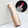 Nouveauté véritable Aomai côté allumage métal torche Turbo briquet Mini Cigarettes rouge flamme briquets briquet à gaz