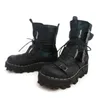 Novo 2019 Limted Ankle Botas de couro Genuíno de Alta Qualidade homens sapatos de Metal Fivela Do Punk Botas de Motocicleta Mascul ...