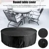 둥근 테이블 커버 방수 야외 안뜰 정원 가구 커버 커버 스노우 의자 덮개 소파 테이블 의자 방진 cover1