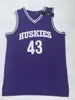 Лучшее качество 43 Lianzexin K.Tyler Jersey Men Huskies 6-й Марлон Уэйанс Кенни Тайлер 100% ED Movie College Basketball Jerseys S-XXL