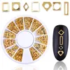 Tamax NA008 Mixed Style 3D Gold Metallnieten Nail Art Runde Herz Dekoration Nägel Aufkleber Maniküre Nagel DIY Zubehör im Rad