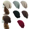 Chapéu elástico de malha gorro macio mulher quente viagem crochê boné casual masculino inverno ao ar livre chapéu de esqui dc958