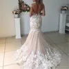 Sukienki z syreną w dużych rozmiarach Sheer szyja długa iluzja rękawa rękawy koronkowe aplikacje ślubne suknie ślubne szaty de marie siRn