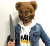 Urso de pelúcia máscara de pelúcia plástico rosto cheio máscaras brinquedo assustador assassino adulto mal psico halloween traje fantasia vestido festa mask264a