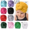 11 colori Cute Infant Toddler Unisex Ball Knot Indian Turban cap Bambini Primavera Autunno Caps Baby Donut Hat Tinta unita Cotone Hairband C5244