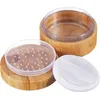 30 ml tomt pulverfodral bambu kosmetisk burk makeup Löst pulverlådesfodralhållare med sifter lock och pulver puff5958587