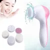 Meilleur prix 5 en 1 brosse faciale électrique peau nettoyage en profondeur enlèvement maquillage Pores soins visage brosses de lavage