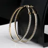 Wholesale-Fashion Sterling Silver Plated Big Round Hoop Mesh Dangle Earring For Women Studs Jewelry