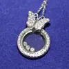 Collana con PENDENTE in vero argento sterling 925 di alta qualità con diamanti CZ di cristallo per le donne che si muovono con la farfalla PENDENTE classico