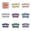 8 cores para opções para fora congelado CZ Grillz cristal da jóia acessórios Top Grills inferior Dentes Corpo Jóias Hip Hop Bling Cubic Zircon