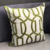 Nouvelle broderie géométrique Cover d'oreiller gris vert cadeau canapé-coussin pour toile