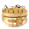 Roman Royal Crown Charm Bracelet Men Fashion New Gold Trançado Ajustável Men Bracelet For Hip Hop Jóias Presente