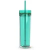 16oz Skinny Acrylic Tumbler with Lid and Straw 480ml Double Wall Clear Plastic Cup BPA Free 16oz straight water bottle Acrylic travel mug