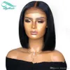 Bythair Short Bob Silky Straight Peruvian Human Hair Full Lace Wigs Baby Hairs Pre Plucked Natural Hairline Lace Front Wig Bleache1129690